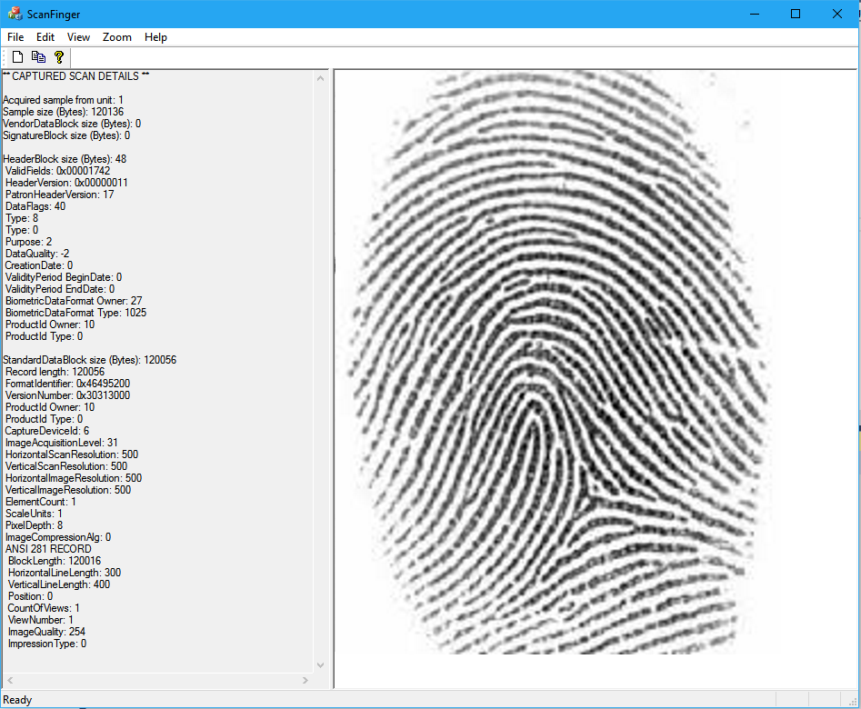 ScanFinger sample